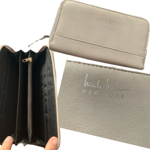 Nicole Miller Handbags - Nicole Miller Cream Wallet with‎ Textured Exterior and Slim Design